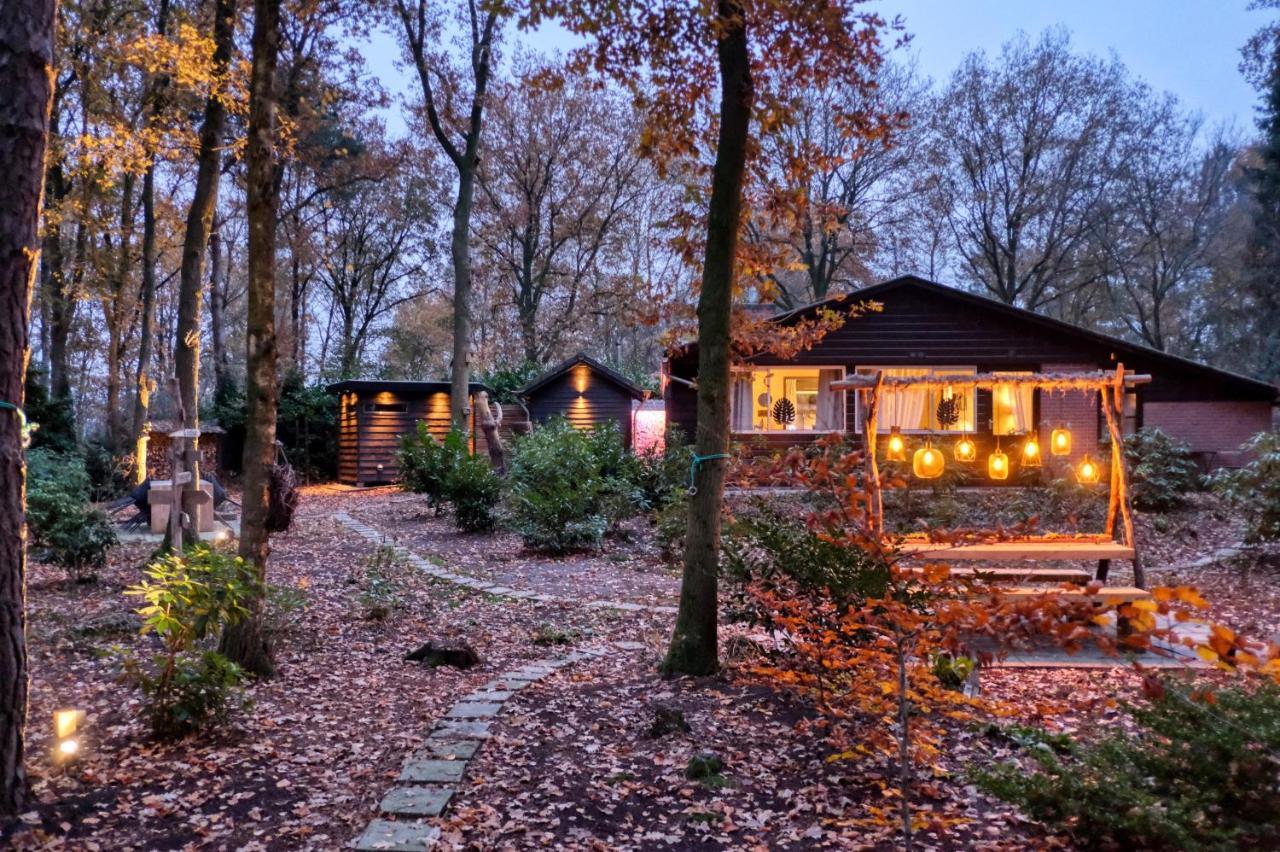 Lodge In Een Bosrijke Omgeving Met Hottub & Sauna Opt Rheezerveen エクステリア 写真